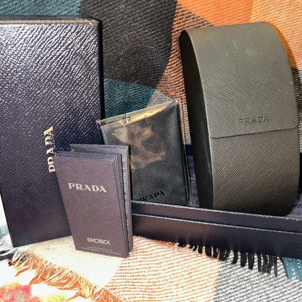 Prada Sunglass Case with Box and Cleaning Cloth (Authenticity Docs)